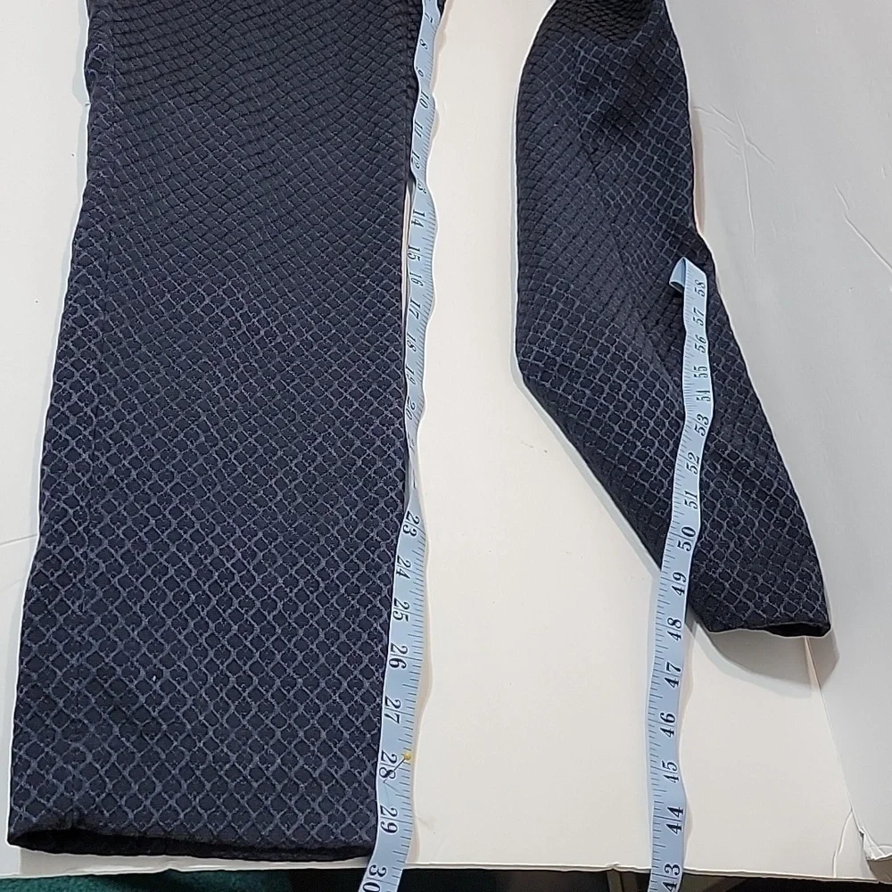 LOFT dress pants "Marissa Skinny" size 8 tall, black with navy diamond print - Picture 9 of 9